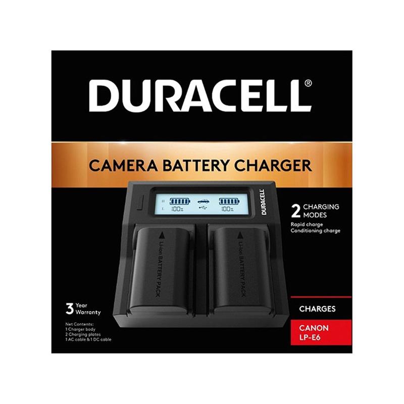Duracell Dual Battery Charger Canon LP-E6/N Thumbnail Image 1
