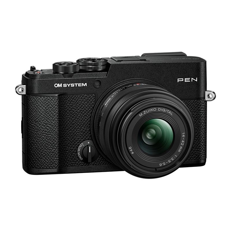 OM System Pen Digital Camera 14-42mm F3.5-5.6 III Kit - Black Thumbnail Image 0