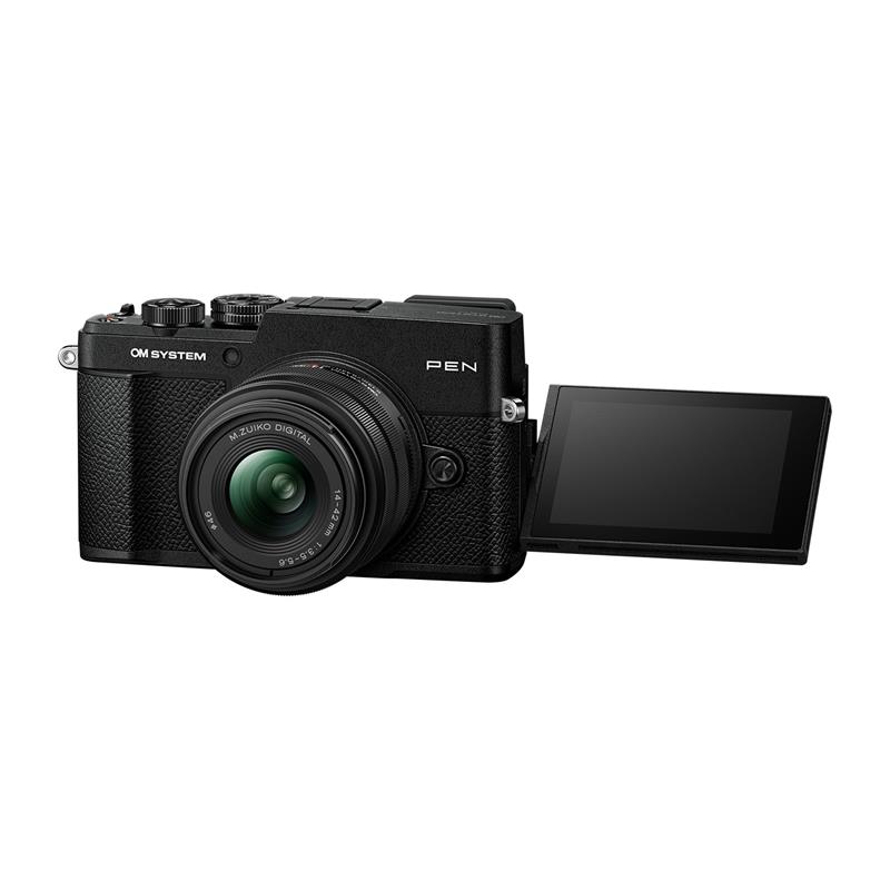 OM System Pen Digital Camera 14-42mm F3.5-5.6 III Kit - Black Thumbnail Image 3