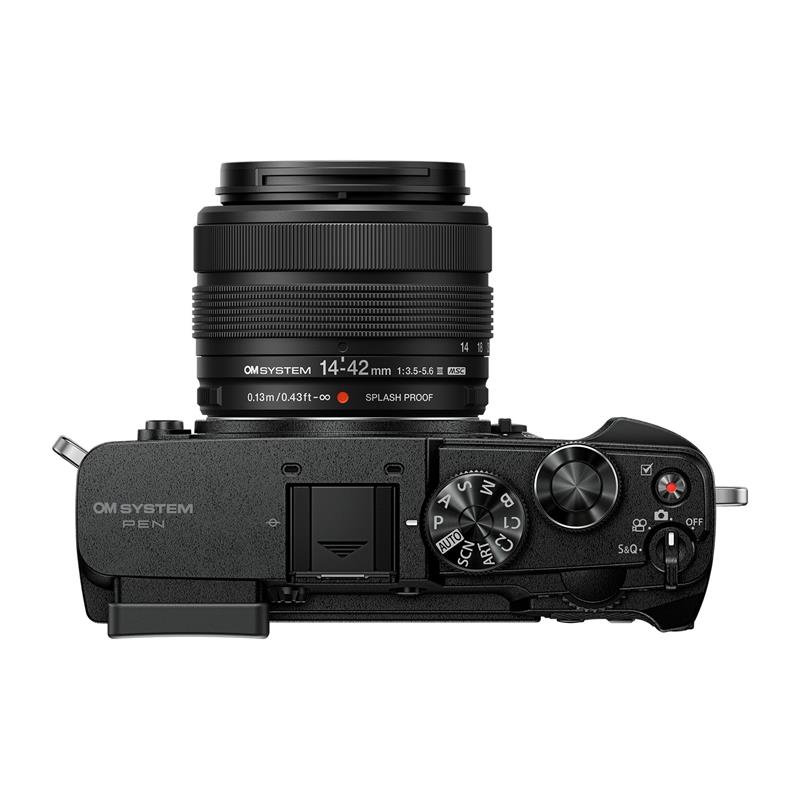 OM System Pen Digital Camera 14-42mm F3.5-5.6 III Kit - Black Thumbnail Image 2